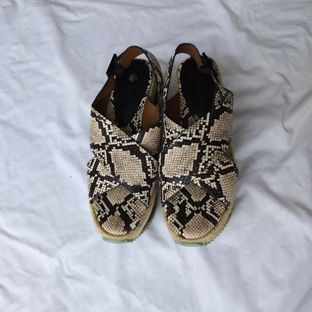 Enzo‎ Angolini Snakeskin Platform Sandals